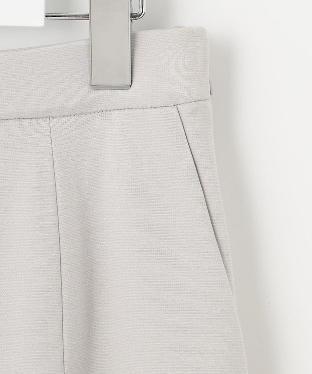 自由区 【好評につき追加生産/洗える】WASHABLEPONTE セミフレアスカート ライトグレー系