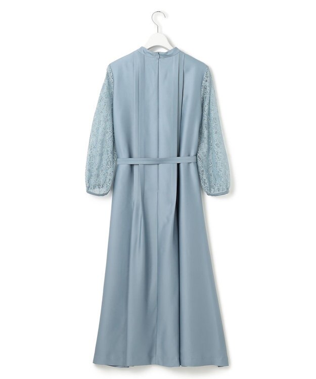 23区 【APPLAUDIR】ノーブルサテン レースコンビドレス ダルブルー系