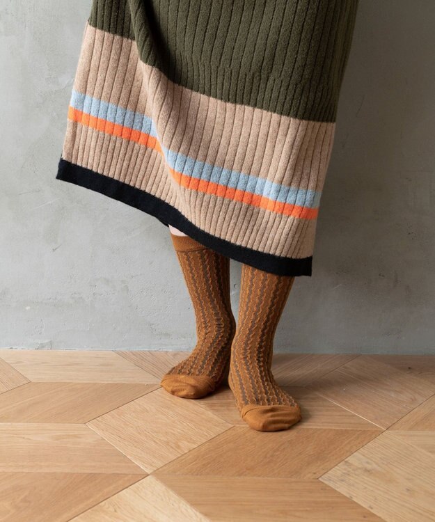 TRICOTE BUMPY LACE SOCKS／バンピーレースソックス 87BROWN