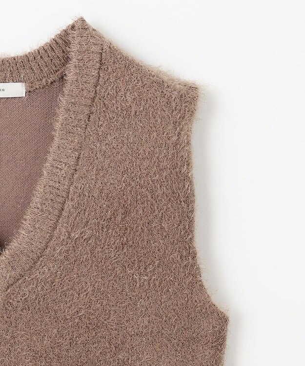 ANY L 【洗濯機可】フェザーニットベスト モカ