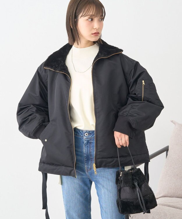 earth music&ecology リバーシブルMA-1 Black