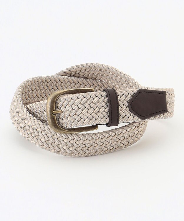 JOSEPH ABBOUD 【イタリア素材・ストレッチ・日本製】 ストレッチミックスブレイズ ベルト ベージュ系