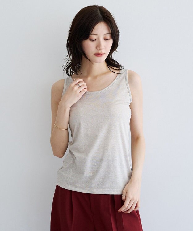YECCA VECCA ラメタンクトップ Light Beige