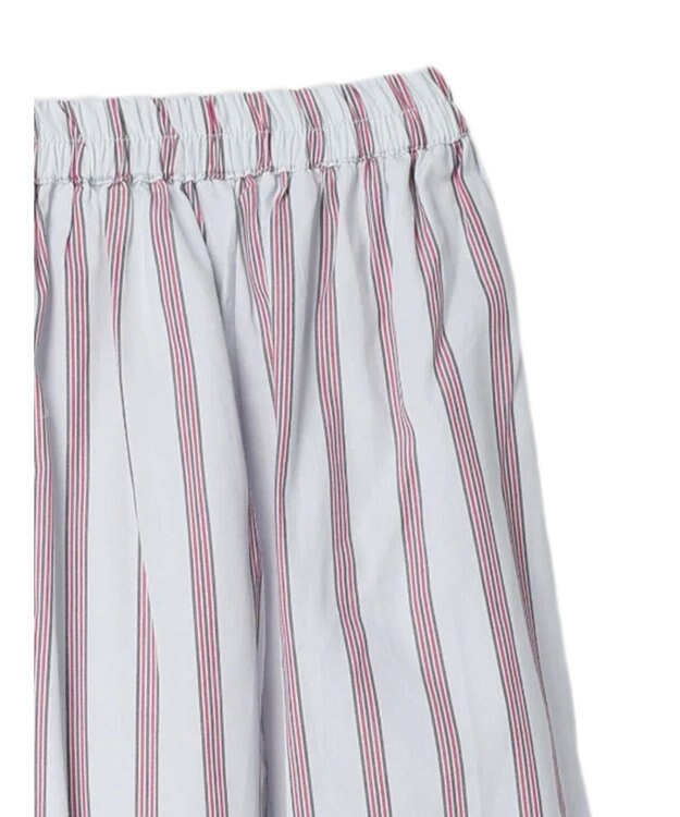 earth music&ecology ポプリンフレアスカート Stripe Sax