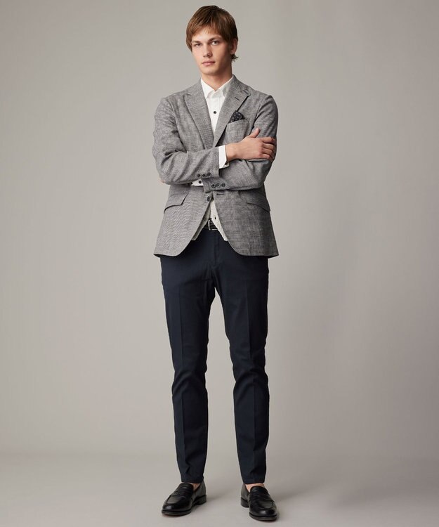 JOSEPH ABBOUD 【25SS・ウエストも伸びる！オーガニックコットン使用】ハイパワーオーガニックピケ パンツ ネイビー系