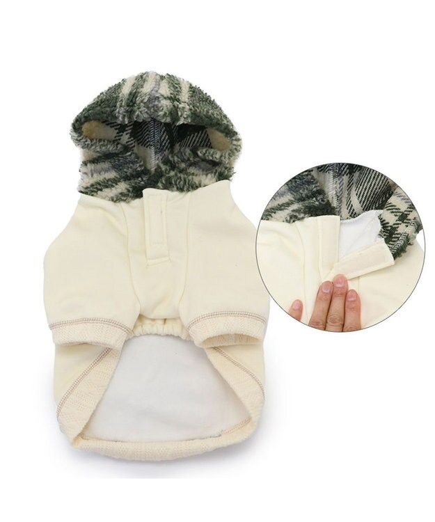 PET PARADISE ペットパラダイス ポケット付きトレーナー 《デニムチェック柄》 小型犬 ホワイト