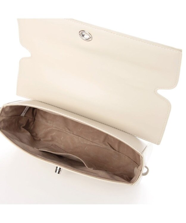 UNBILLION カシュカシュ cachecache / 横長スムース2wayショルダーバッグ アイボリー