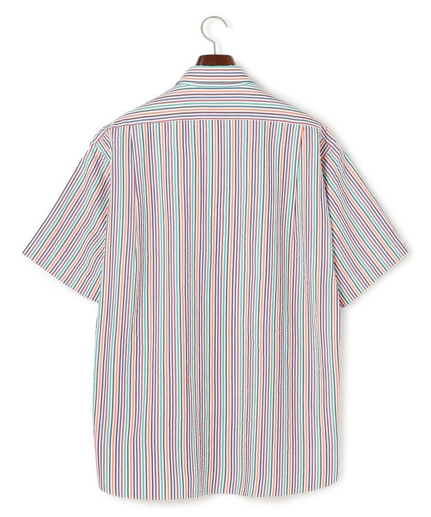 J.PRESS MEN 【J.PRESS ORIGINALS】Cotton Silk Seersucker Regular Half Sleeve Shirt / Baggy-Fit ホワイト系8