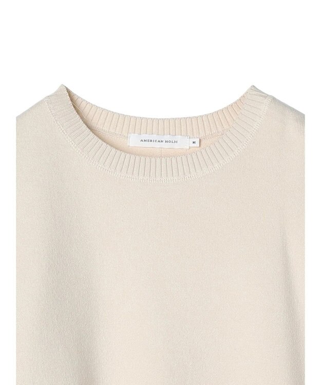 AMERICAN HOLIC ラウンドスウェットライクニットプルオーバー Ivory