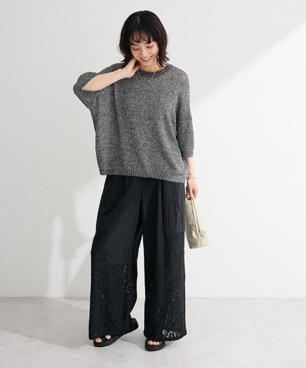Green Parks ざっくりニットプルオーバー Gray