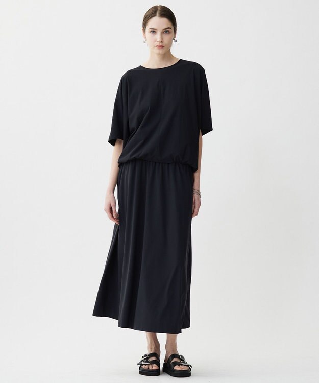 ICB 【WEB限定カラーあり・UVカット・接触冷感・速乾】マットスキューバ フレアスカート ブラック系