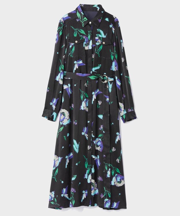 GRACE CONTINENTAL ヴィンテージモチーフドレス ネイビー