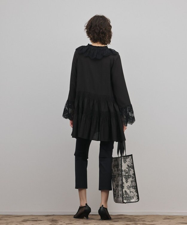 GRACE CONTINENTAL レースカラーチュニックブラウス ブラック