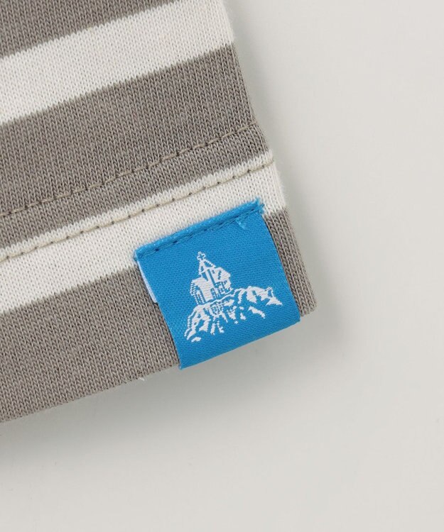 SHARE PARK MENS 【UNISEX】ボートネックボーダーＴシャツ（L・XLサイズ） グレージュ×オフボーダー