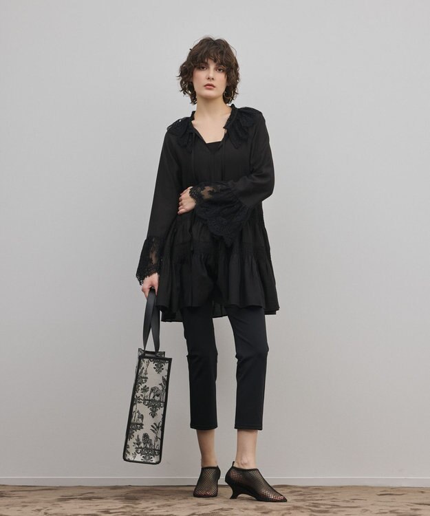 GRACE CONTINENTAL レースカラーチュニックブラウス ブラック