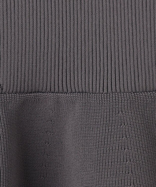 Feroux 【洗える】バイカラーペプラム ニット グレー系1