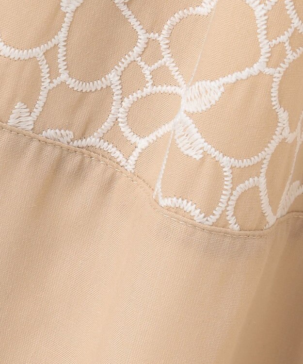 組曲 KIDS 【110-140㎝】フラワーパネルボーダー ワンピース ベージュ系