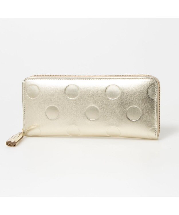 UNBILLION ペルケ perche / ドット型押し・ジャバラカード長財布 ゴールド