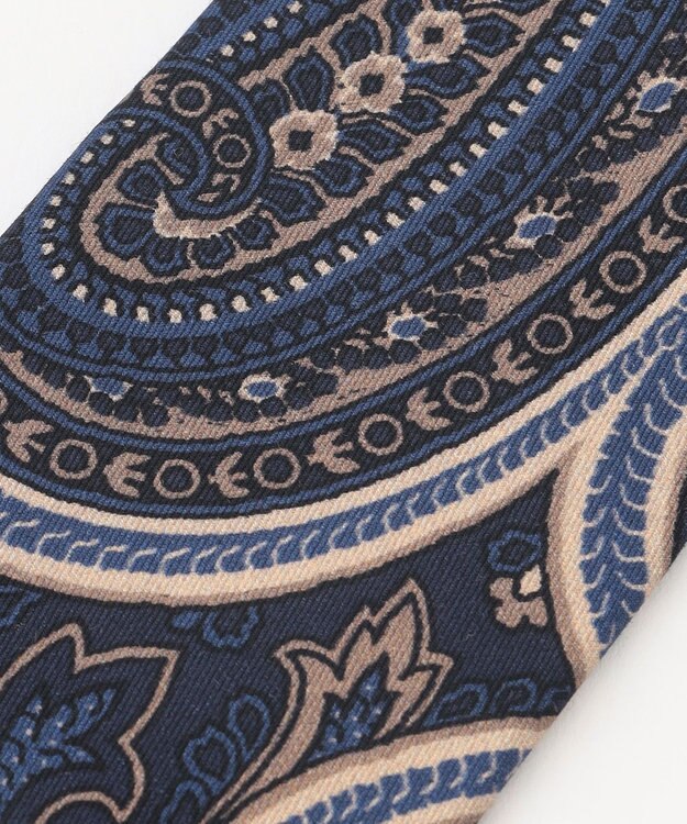 JOSEPH ABBOUD ビッグペイズリーパターン　ネクタイ ダークブラウン系7