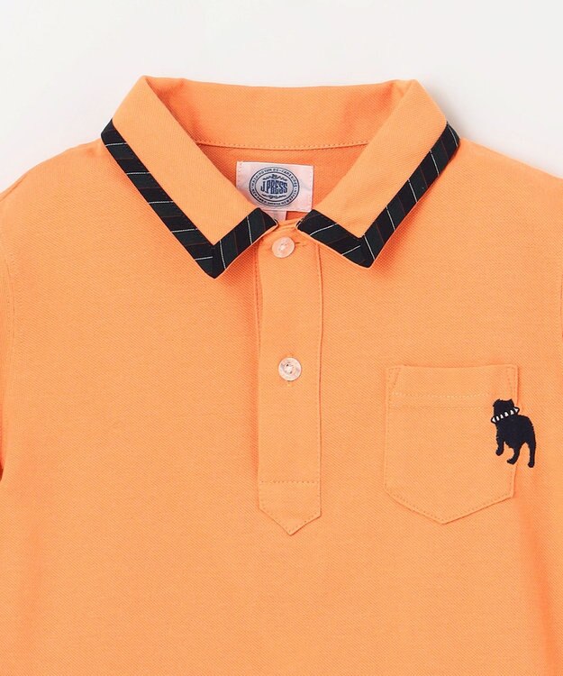 J.PRESS KIDS 【100-130cm】 T/Cライト鹿の子ポロシャツ オレンジ