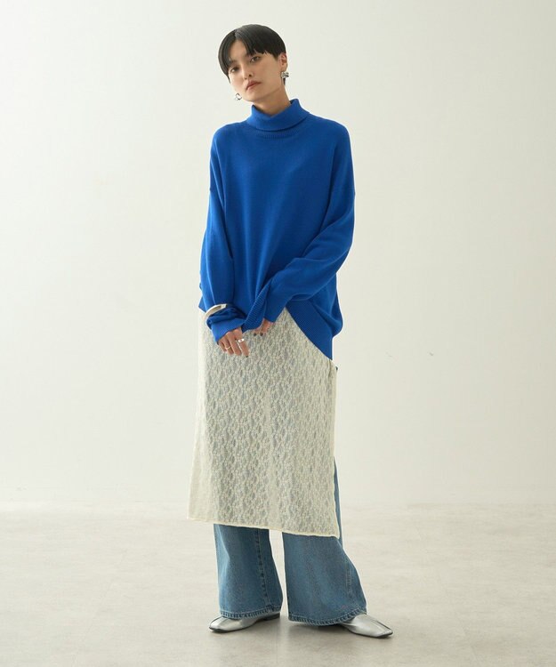 AMERICAN HOLIC ブラッシュヤーンタートルネックニットプルオーバー Blue