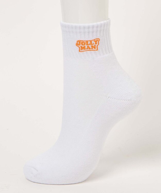 WEGO カラーロゴアンクルソックス オレンジ