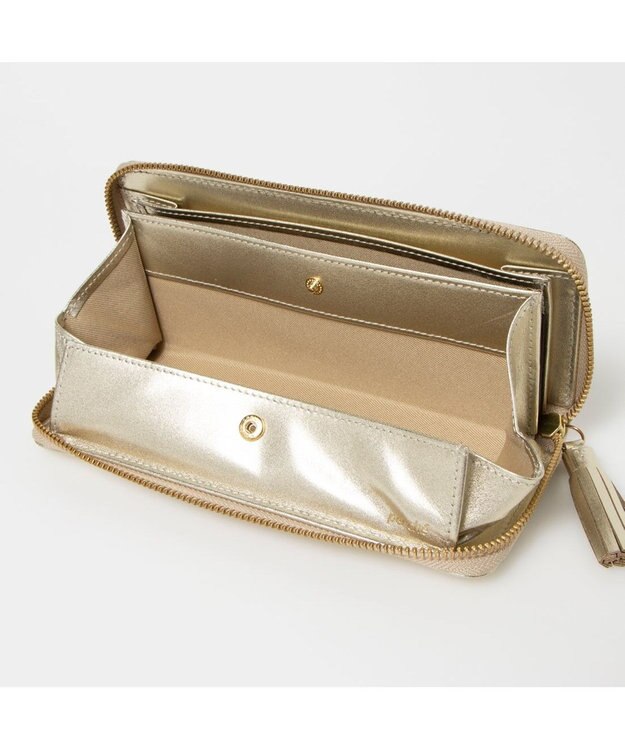 UNBILLION ペルケ perche / ドット型押し・ジャバラカード長財布 ゴールド