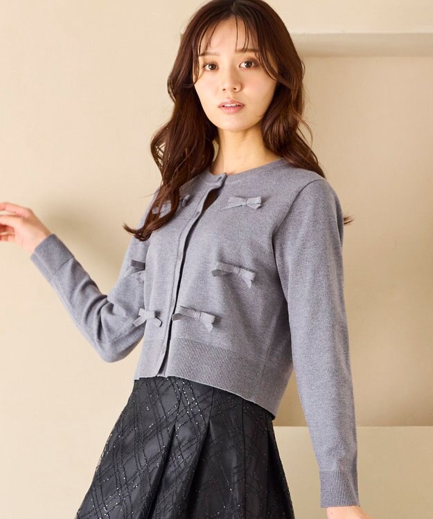 Feroux リボンディテール カーディガン グレー系