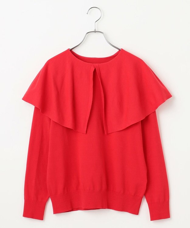 #Newans 【洗える】ケープカラープルオーバー レッド