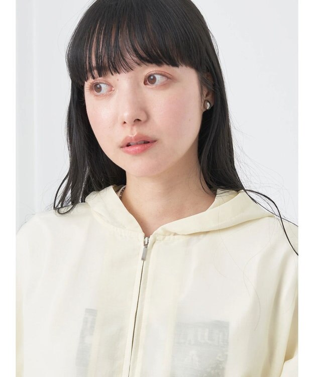 earth music&ecology シアーフードブルゾン Light Yellow