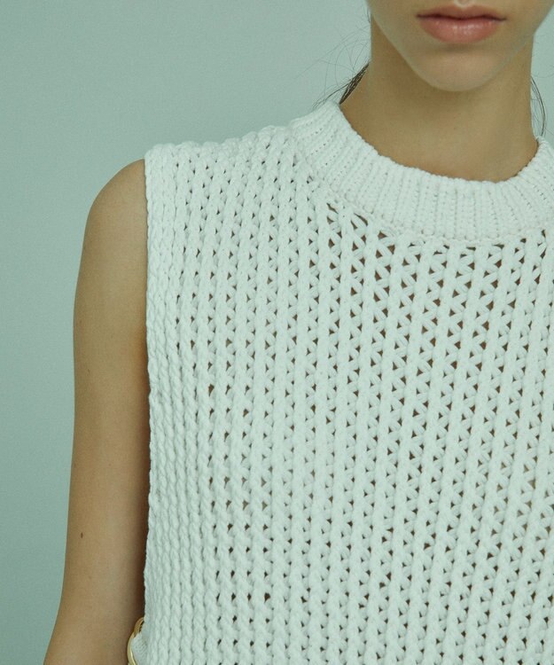 BEIGE， 【S-size】MALLOW / ニットベスト Ecru