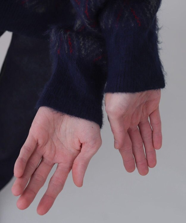 WEGO 【ユニセックス着用ITEM】アーガイルニットポロ ネイビー