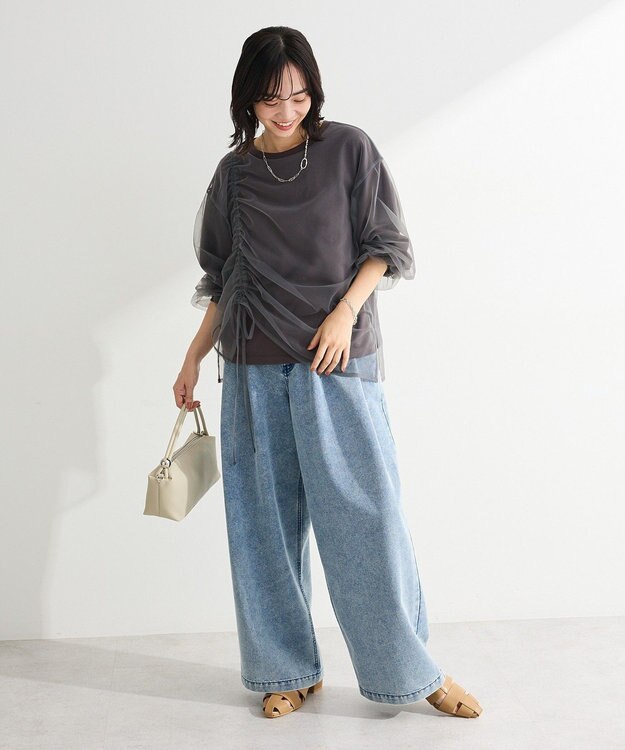 Green Parks シャーリングチュールドッキングプルオーバー Gray