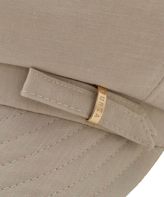 MOONBAT 【日本製/サイズ調整】フルラ (FURLA) ロゴリボンキャスケット ベージュ