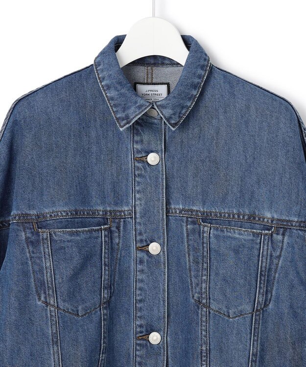 J.PRESS YORK STREET 【WOMEN】ソフトワイドデニム シャツジャケット ダルブルー系