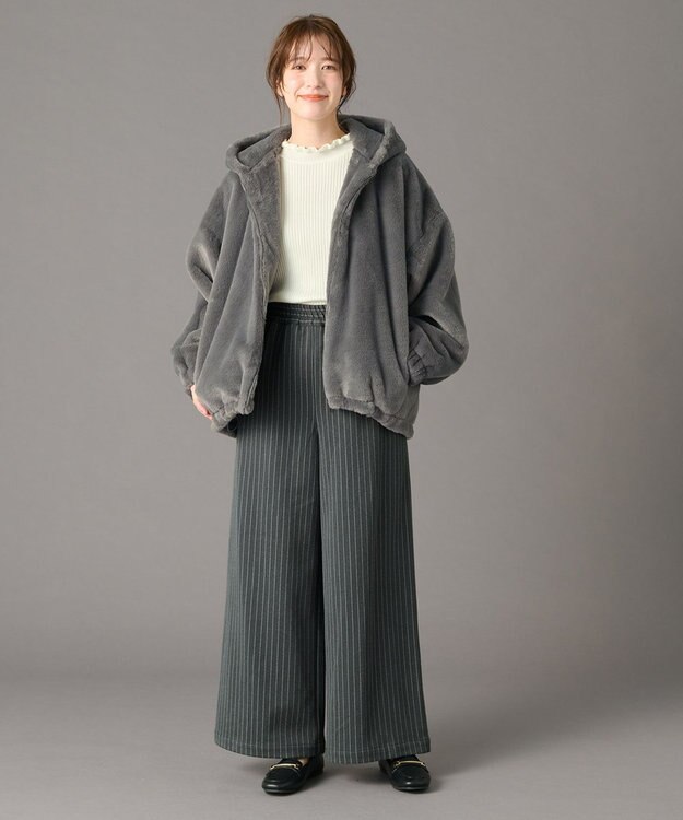 ANY 【手洗い可】ファーブルゾン チャコール