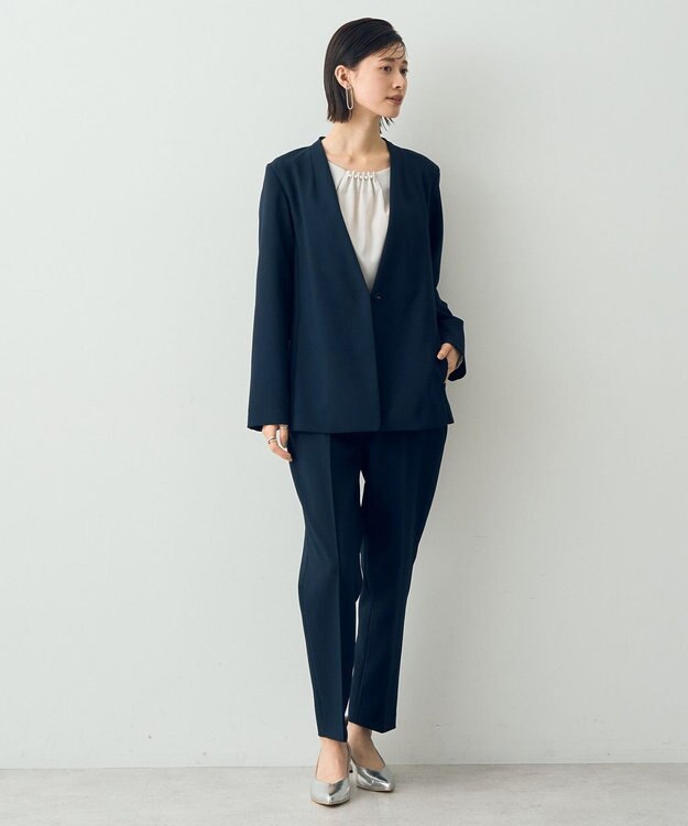 YECCA VECCA ストレッチピンタックパンツ Navy