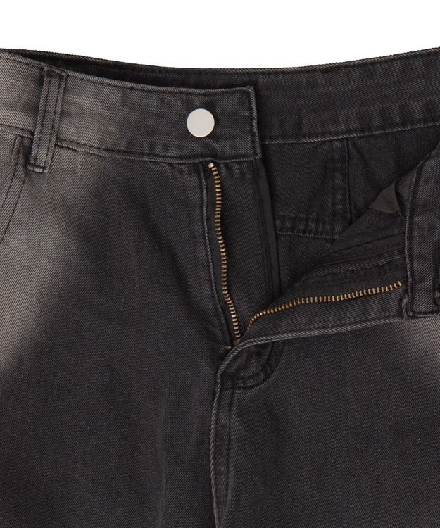 WEGO スリットダメージルーズデニム ブラック