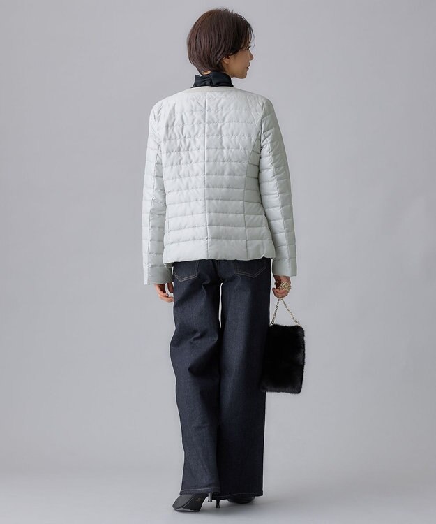 自由区 S 【洗える】ライトダウン ジャケット グレイッシュミント