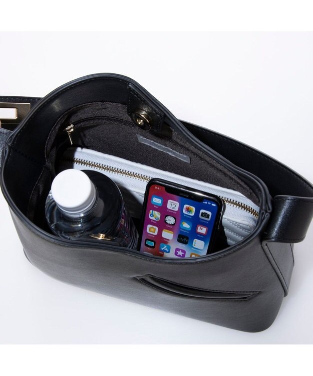 UNBILLION カシュカシュ cachecache / サイドポケットヒネリハンドル2wayトートバッグ ブラック