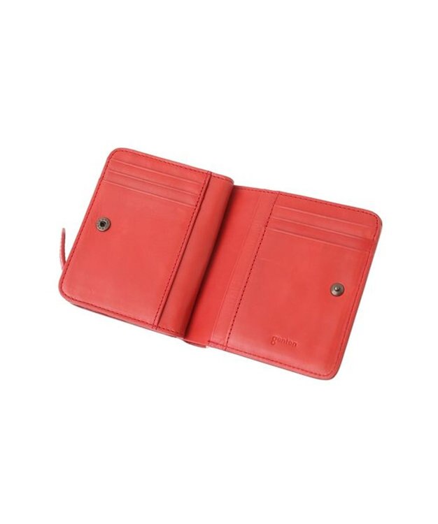 genten ダイヤカットワーク　二つ折り財布 アカ