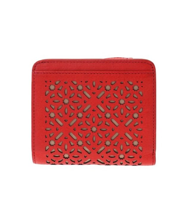 genten ダイヤカットワーク　二つ折り財布 アカ