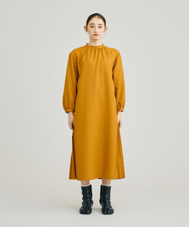 J.PRESS YORK STREET 【WOMEN】バックプリーツ ワンピース イエロー系