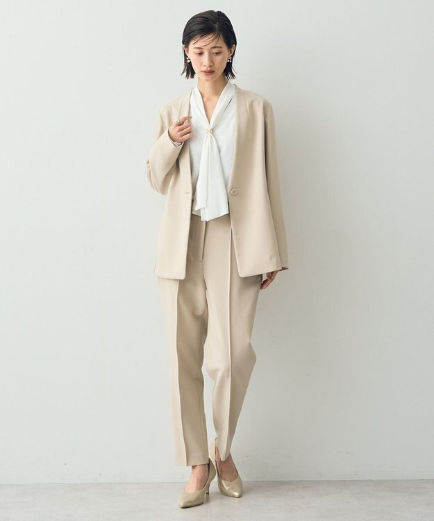 YECCA VECCA ストレッチピンタックパンツ Light Beige