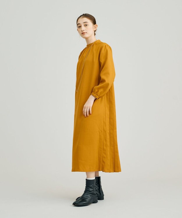 J.PRESS YORK STREET 【WOMEN】バックプリーツ ワンピース イエロー系