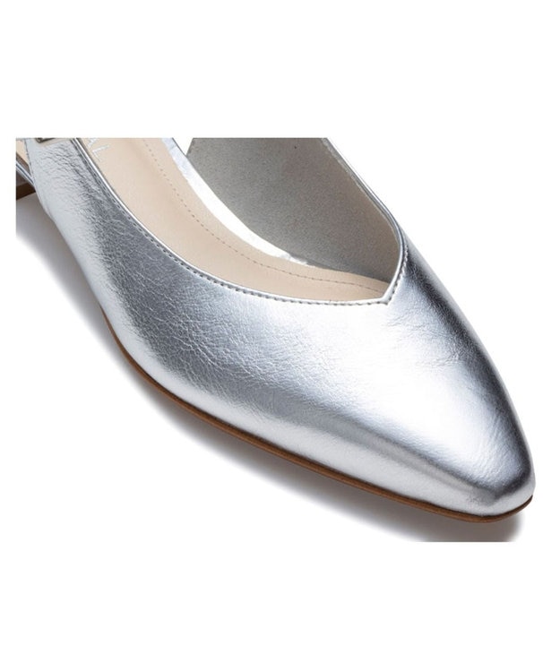 REGAL FOOT COMMUNITY 【リーガルレディース】F29R ストラップバックベルトパンプス フラットシューズ シルバー