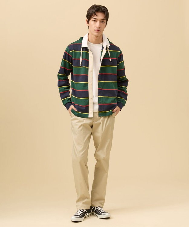 J.PRESS MEN 【フード取り外し可】フーデット ラガーシャツ ネイビー系9