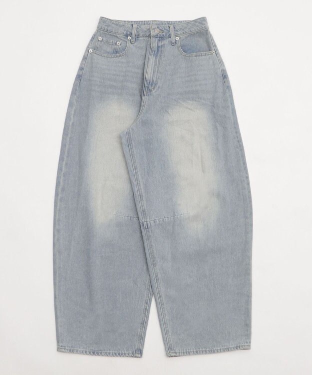 WEGO サマーデニムバレルレッグパンツ デニム淡加工色