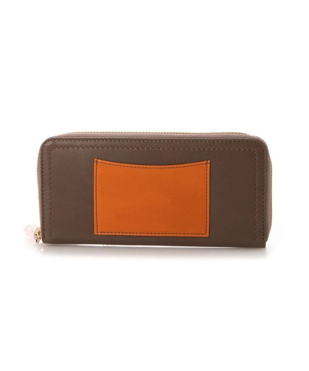 UNBILLION perche ジェムストーンチャームラウンド長財布 オーク