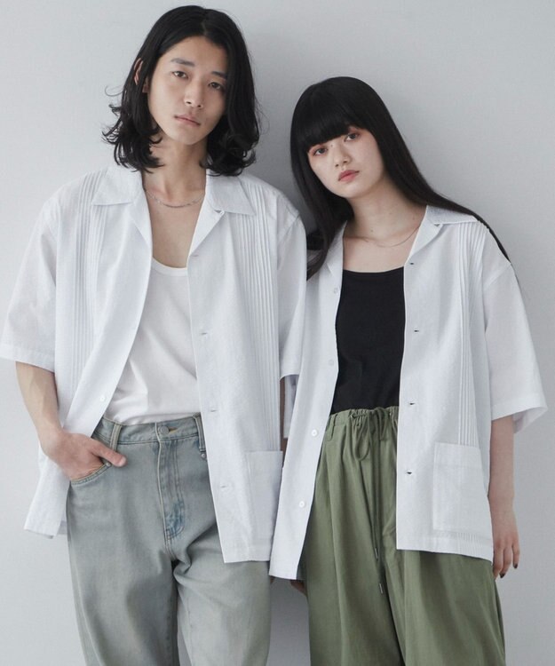 WEGO 【ユニセックス着用ITEM】キューバシャツ ホワイト